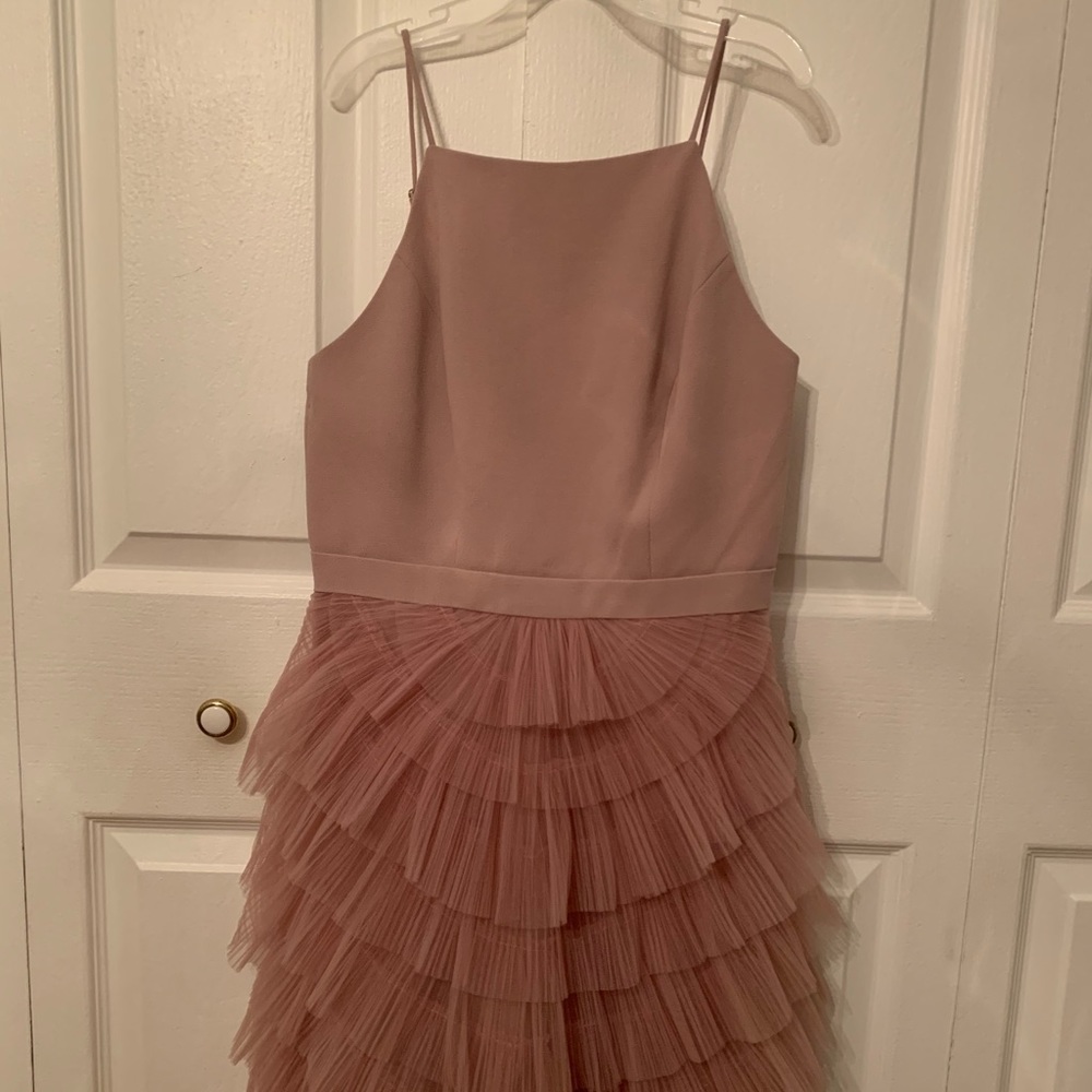 BCBGMaxAzria Mauve Ruffle Mini Dress